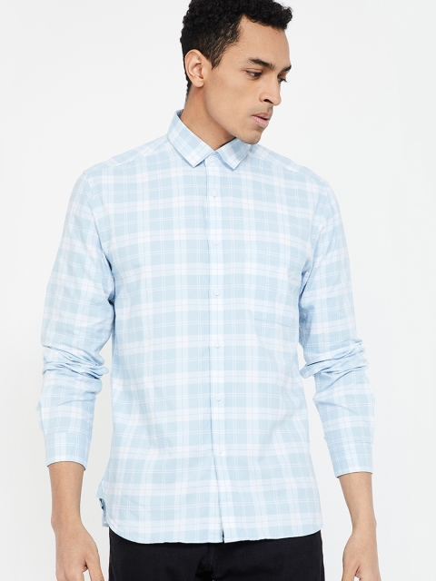 

CODE by Lifestyle Men Blue & White Regular Fit Checked Casual Shirt