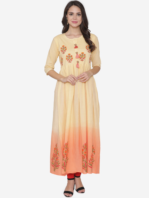 

DIVA WALK Women Cream-Coloured Printed A-Line Kurta