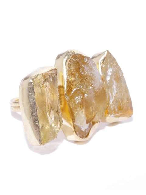 

Kairi Women Gold-Plated & Beige Stone-Studded Handcrafted Finger Ring