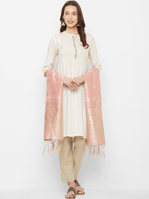 

Faserz Peach-Coloured & Gold-Coloured Printed Dupatta