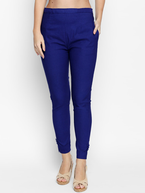 

Ishin Women Blue Regular Fit Solid Trousers