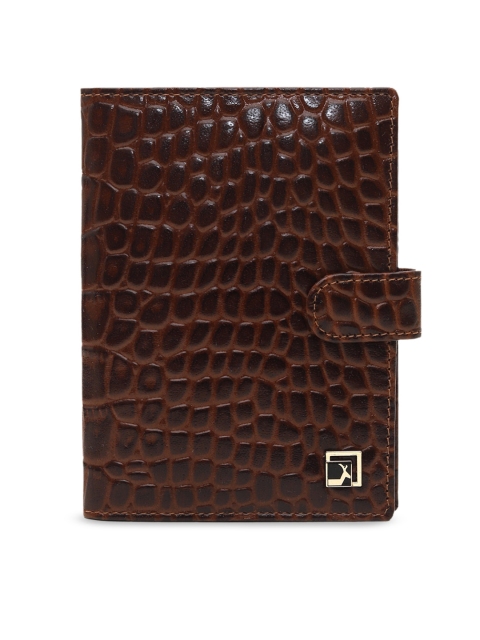 

Da Milano Unisex Brown Textured Leather Card Holder