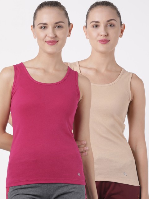 

Macrowoman W-Series Women Pack of 2 Solid Tank Tops, Pink