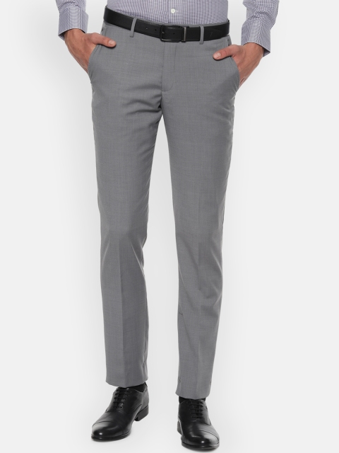 

Louis Philippe Men Grey Slim Fit Solid Regular Trousers