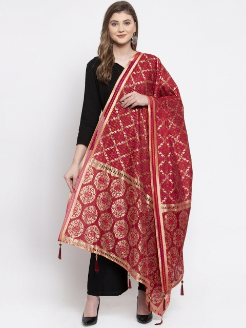 

Sugathari Maroon Woven Design Dupatta
