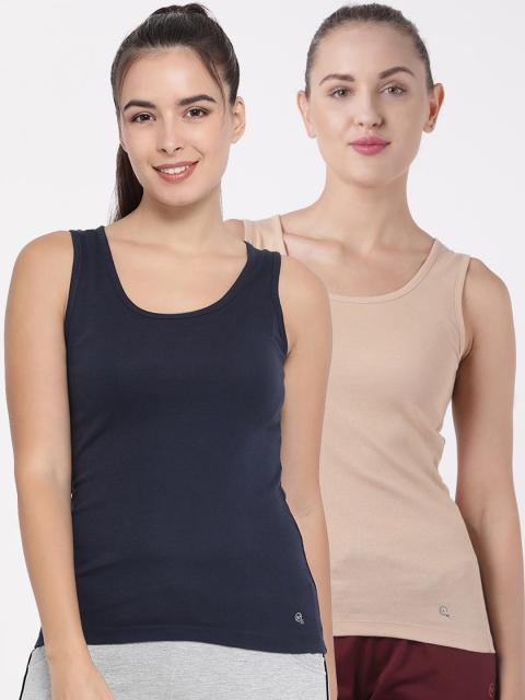 

Macrowoman W-Series Women Pack of 2 Solid Tank Tops, Navy blue