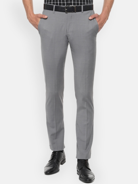 

Louis Philippe Men Grey Slim Fit Solid Regular Trousers