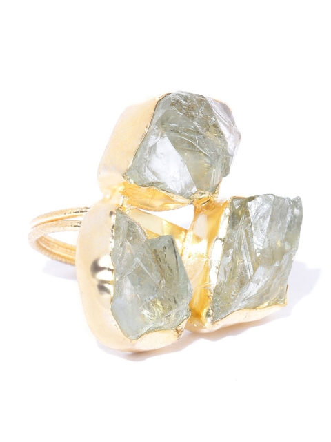 

Kairi Gold-Plated & Green Stone-Studded Handcrafted Finger Ring