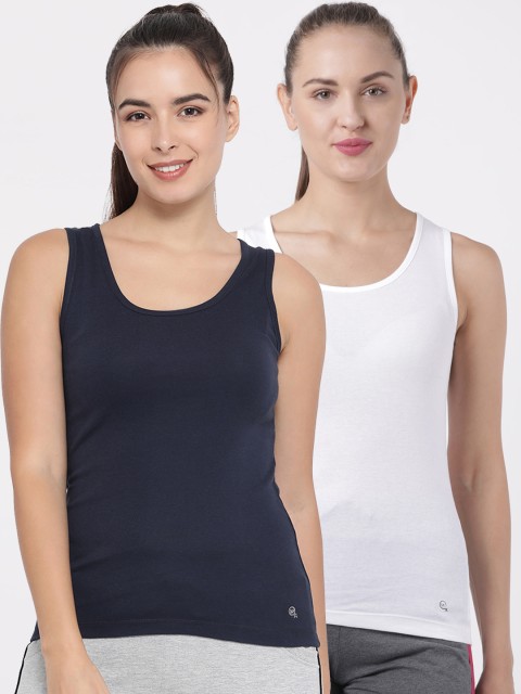 

Macrowoman W-Series Women Pack of 2 Solid Tank Tops, Navy blue