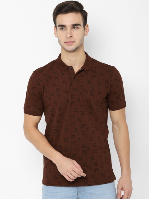 

Allen Solly Men Brown & Black Printed Polo Collar T-shirt