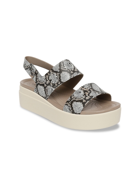 

Crocs Brooklyn Women Grey Animal Printed Heels