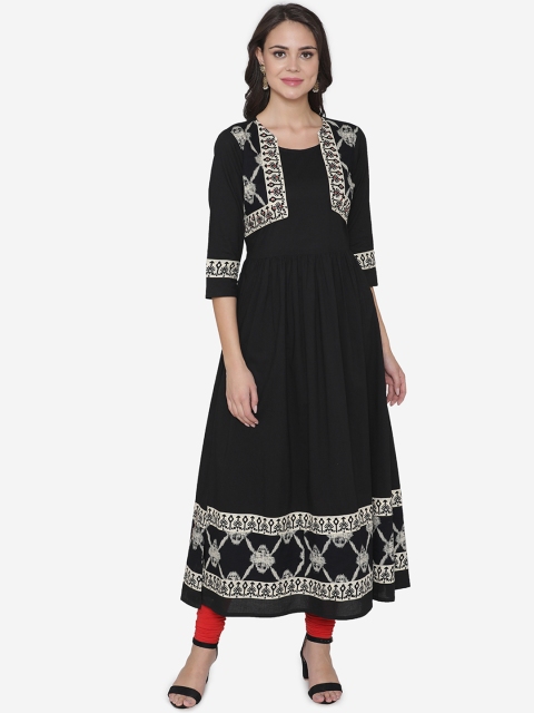 

DIVA WALK Women Black & White Printed A-Line Kurta