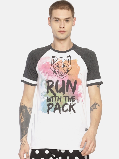 

KULTPRIT Men White Printed Round Neck T-shirt