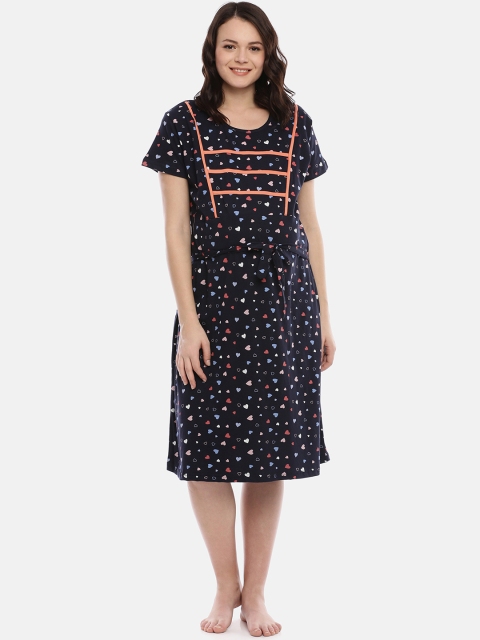 

GOLDSTROMS Navy Blue Printed Maternity Nightdress
