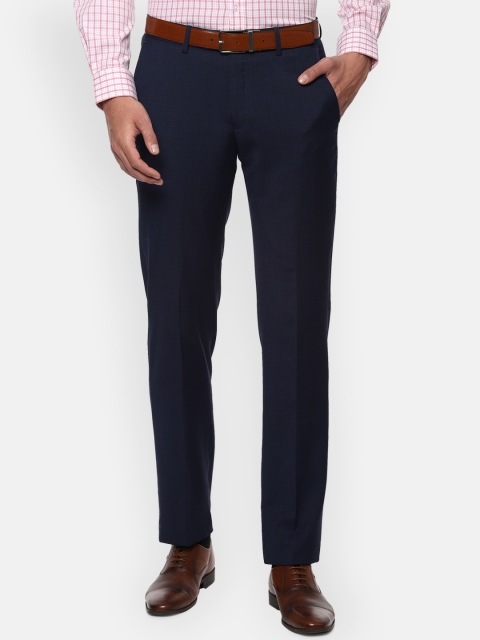 

Louis Philippe Men Navy Blue Regular Fit Solid Formal Trousers