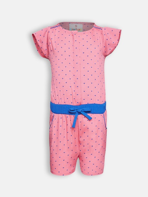 

Oxolloxo Girls Pink Printed Playsuit