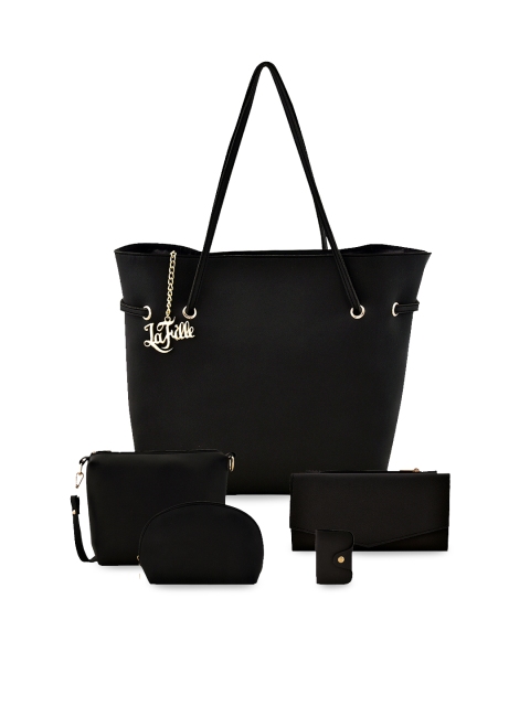 

LaFille 5-Piece Black Solid Shoulder Bag Set