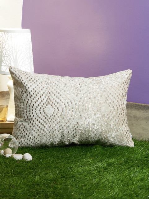 

Living Essence Off-White Geometric Printed Rectangle Cushion Cover