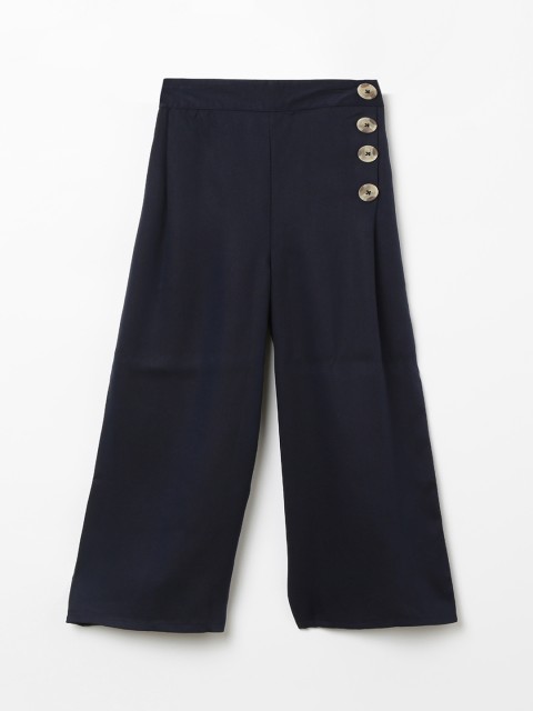 

Fame Forever by Lifestyle Girls Navy Blue Regular Fit Solid Culottes