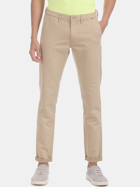 

U.S. Polo Assn. Men Beige Regular Fit Trousers