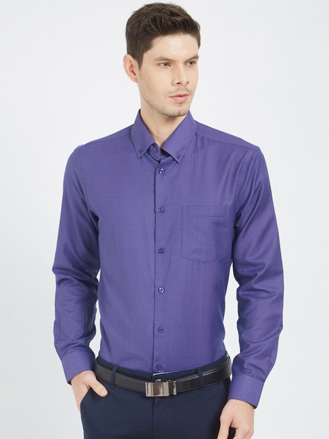 

EQUINOX Men Blue Slim Fit Self Design Formal Shirt