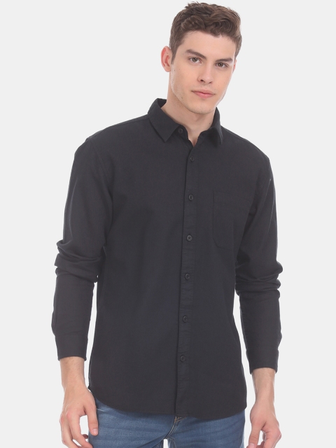 

Cherokee Men Black Slim Fit Solid Casual Shirt