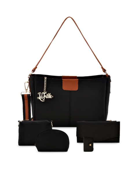 

LaFille Black Solid Shoulder Bag