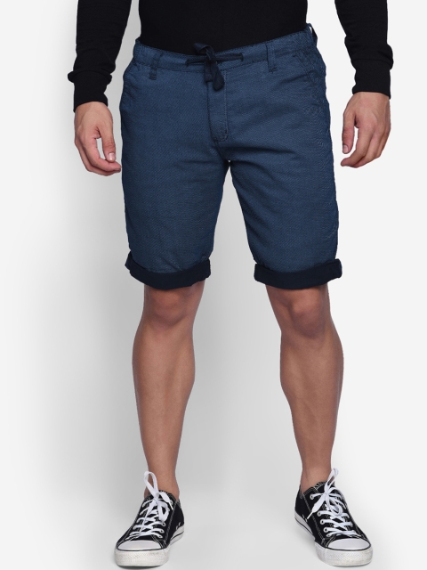 

beevee Men Blue Striped Regular Fit Regular Shorts