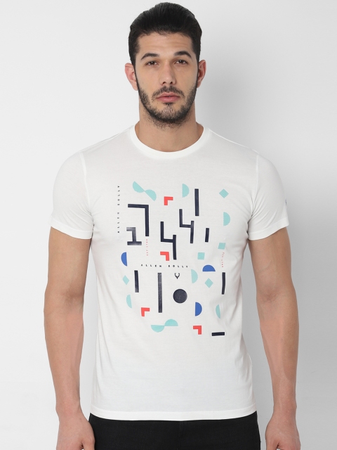 

Allen Solly Sport Men White Printed Round Neck Pure Cotton T-shirt