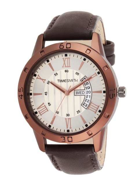 

TIMESMITH Men White Leather Analogue Watch TSC-007