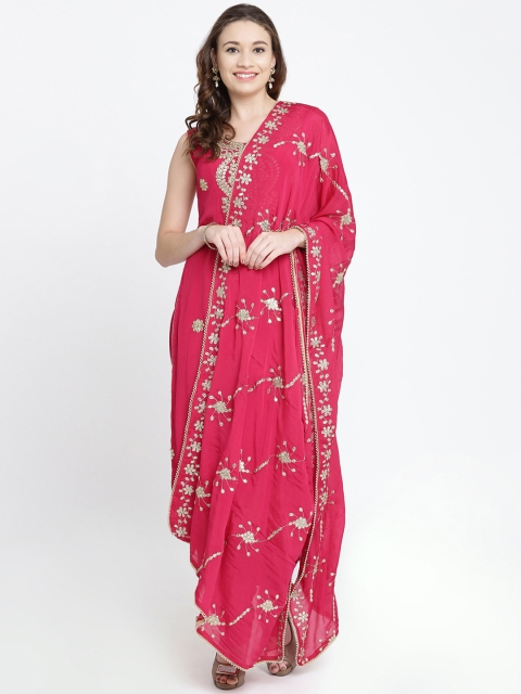 

Koskii Pink Poly Crepe Unstitched Dress Material