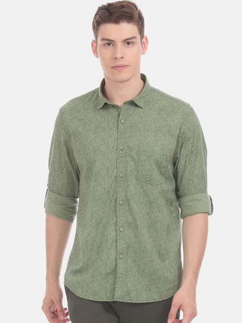 

Cherokee Men Green Regular Fit Printed Casual Shirt