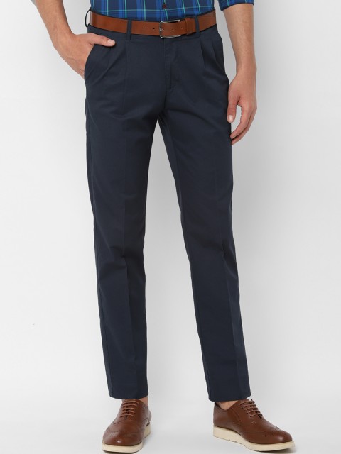 

Allen Solly Men Navy Blue Regular Fit Solid Regular Trousers