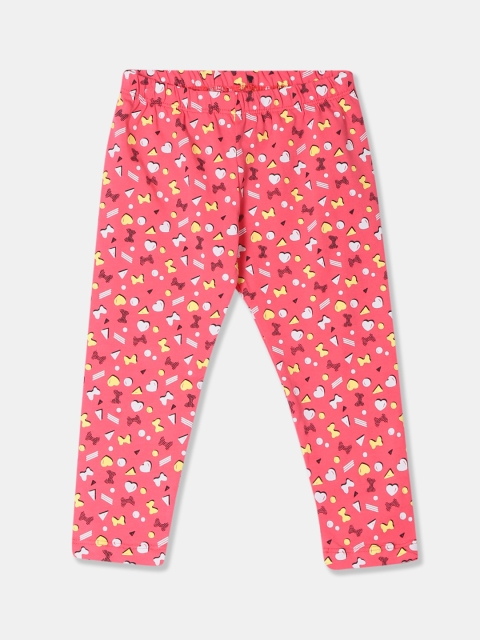 

Colt Girls Pink & White Printed Ankle-Length Leggings