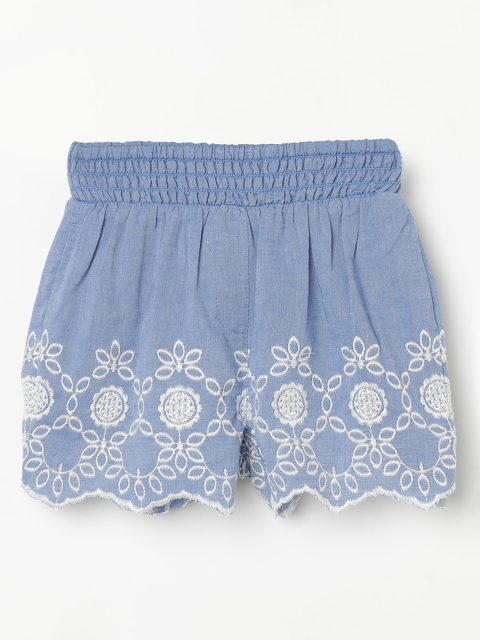 

Juniors by Lifestyle Infant Blue Embroidered Regular Fit Regular Shorts