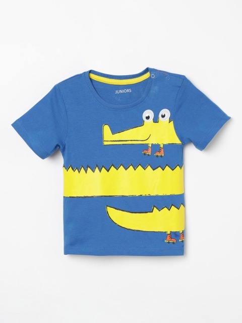 

Juniors by Lifestyle Boys Blue Slim Fit Printed Round Neck T-shirt