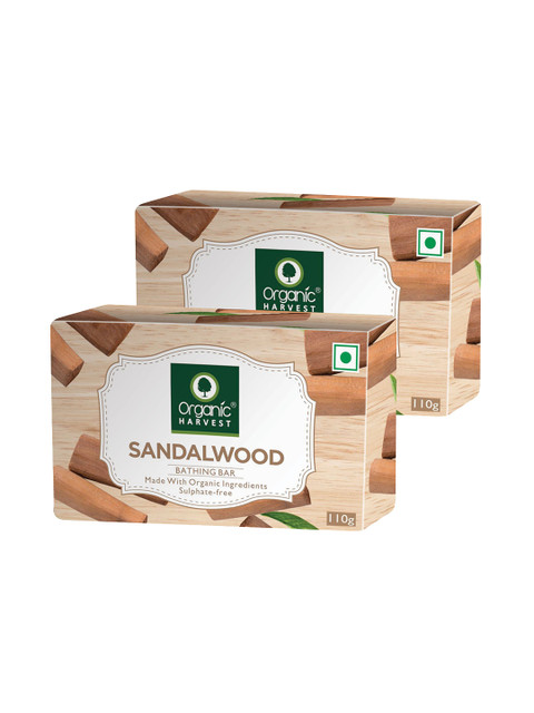 

Organic Harvest Pack of 3 Sandalwood Bathing Bar, 110 g, Brown