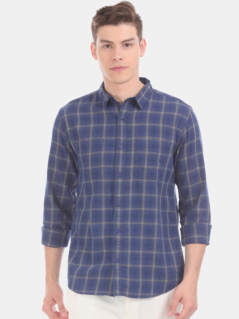 

Cherokee Men Blue Regular Fit Checked Casual Shirt