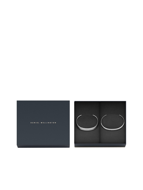 

Daniel Wellington Set Of 2 Classic Silver-Plated & Satin White Silver Bracelet Gift Set