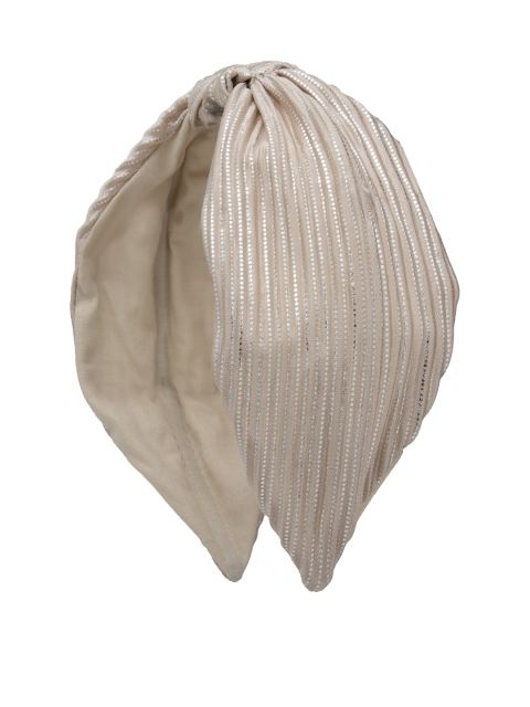 

Hair Drama Company Beige Crinkle Shimmer Turban Headband, Taupe