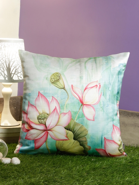 

Living Essence Blue Single Floral Square Cushion Cover