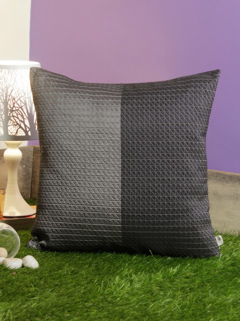 

Living Essence Charcoal Grey Single Geometric Square Cushion Cover