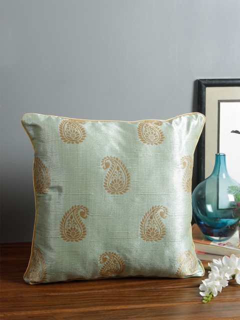 

Living Essence Sea Green Single Ethnic Motifs Square Cushion Covers