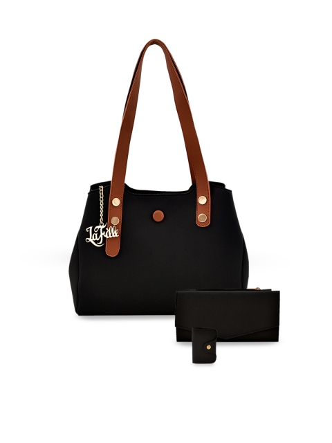 

LaFille Black Solid Shoulder Bag