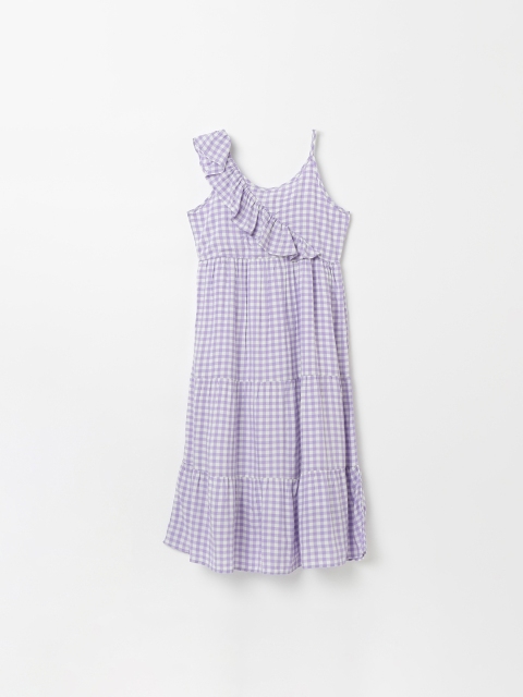 

Fame Forever by Lifestyle Girls Lavender Checked Empire Dress