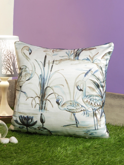 

Living Essence Blue & White Single Floral Square Cushion Cover