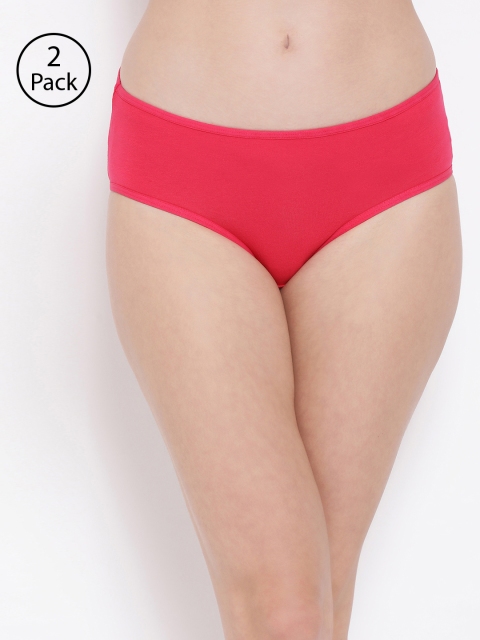 

Clovia Women Pink Hipster Briefs With Printed Back PN3414T14S
