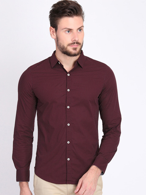 

LA LOFT Men Maroon Regular Fit Printed Casual Shirt