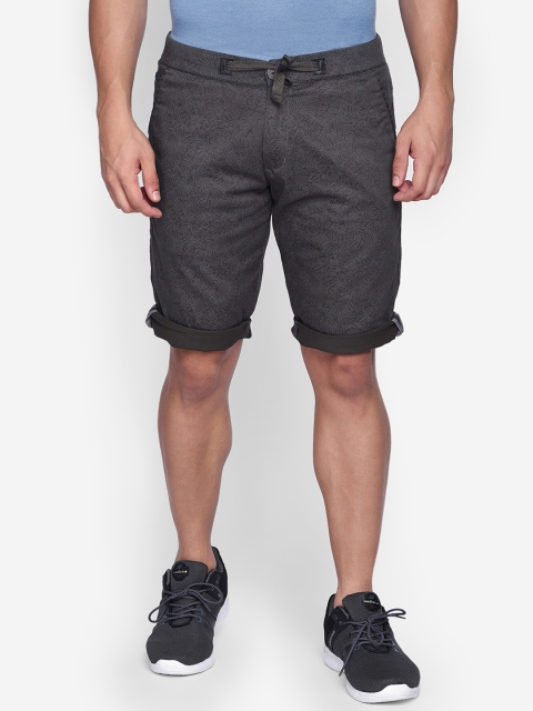 

beevee Men Grey Printed Regular Fit Regular Shorts