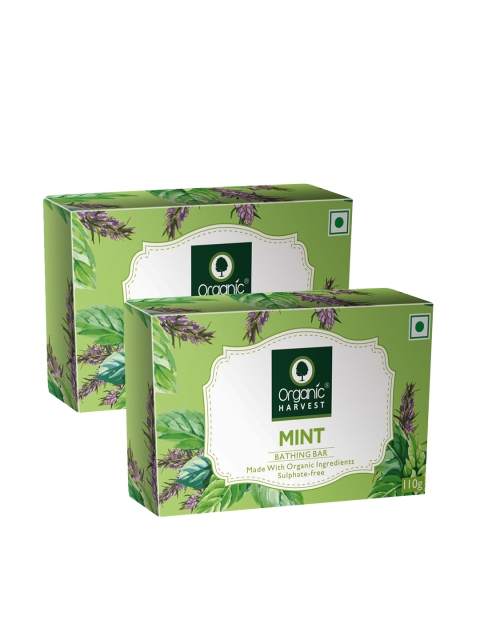 

Organic Harvest Pack of 3 Mint Bathing Bar 110 g, Green